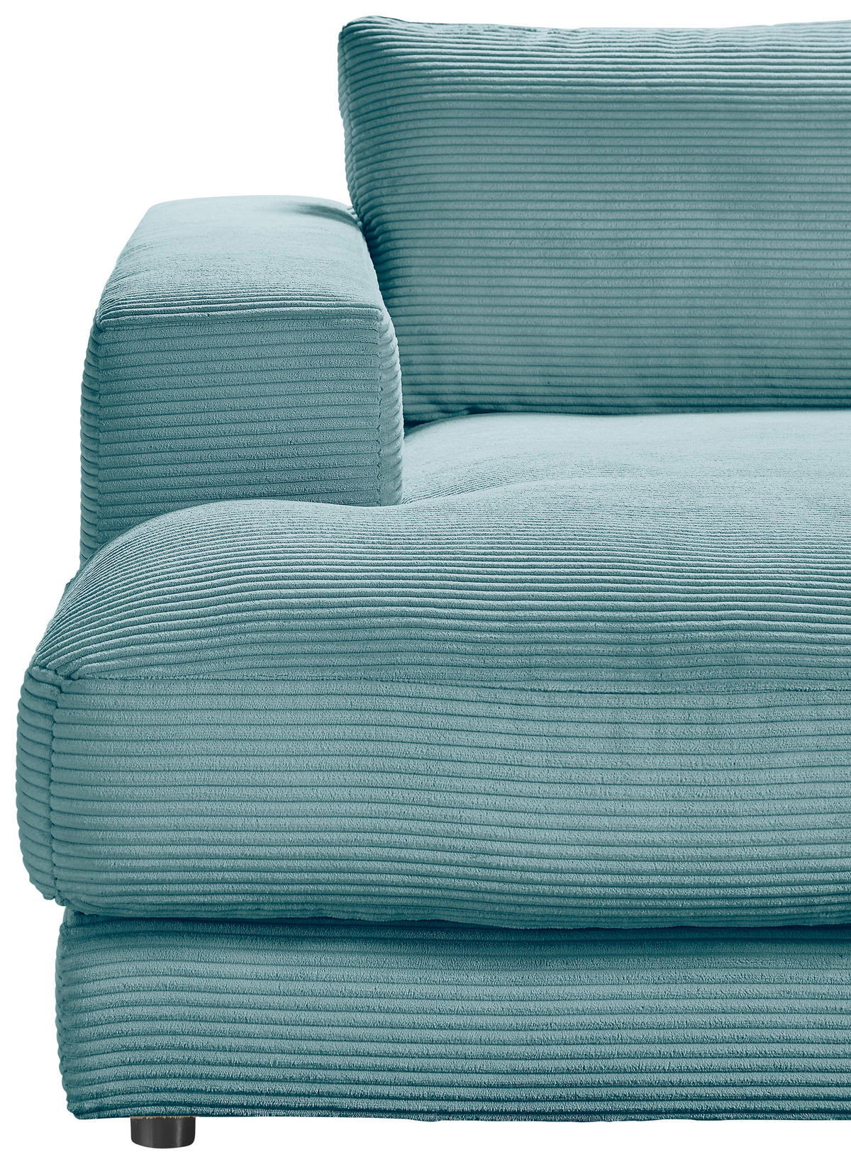 MEGASOFA Cord Petrol  - Petrol/Schwarz, Design, Kunststoff/Textil (290/86/170cm) - Pure Home Lifestyle