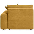 BIGSOFA Cord Senfgelb  - Senfgelb/Schwarz, MODERN, Kunststoff/Textil (117/93/190cm) - Carryhome