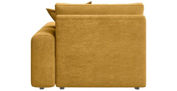 BIGSOFA Cord Senfgelb  - Senfgelb/Schwarz, MODERN, Kunststoff/Textil (117/93/190cm) - Carryhome