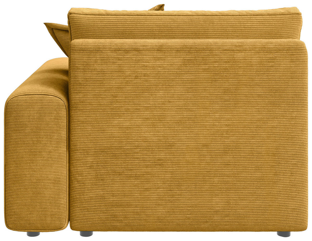 BIGSOFA Cord Senfgelb  - Senfgelb/Schwarz, MODERN, Kunststoff/Textil (117/93/190cm) - Carryhome