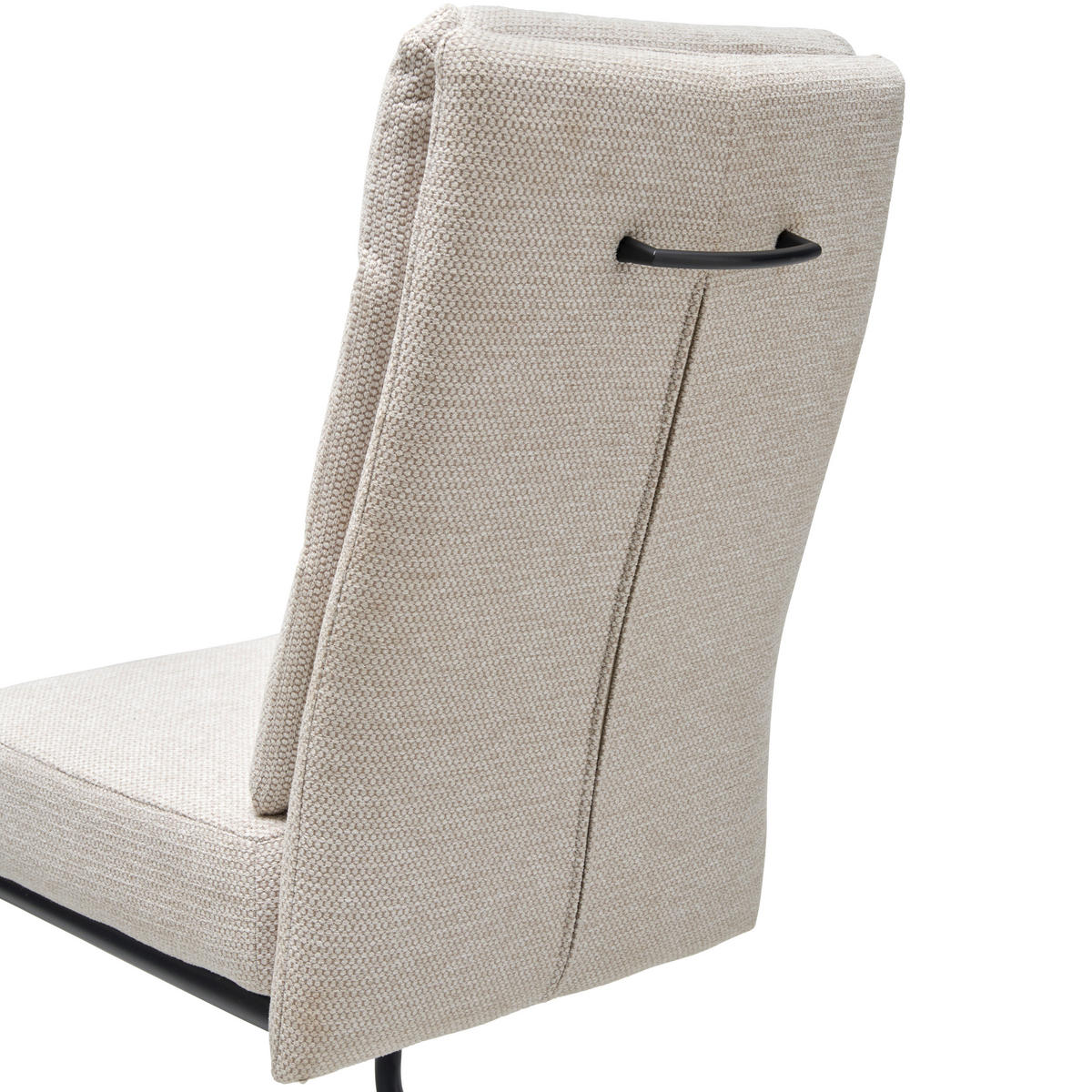 SCHWINGSTUHL  in Eisen Webstoff  - Beige/Schwarz, LIFESTYLE, Holz/Textil (45/94/62cm) - MID.YOU