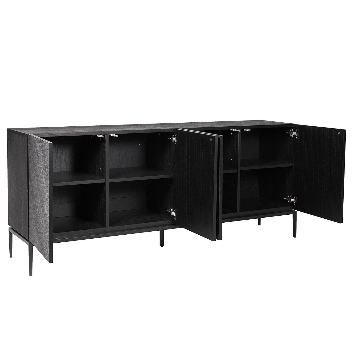 SIDEBOARD svart  180/75/40 cm  - svart, Trend, metall/trämaterial (180/75/40cm) - home24