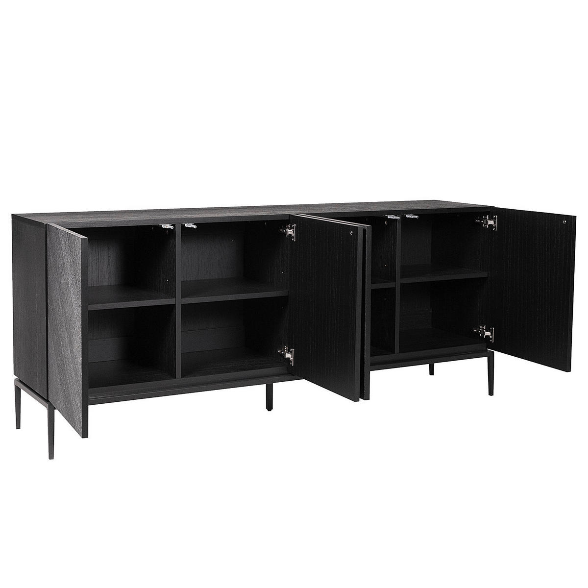 SIDEBOARD svart  180/75/40 cm  - svart, Trend, metall/trämaterial (180/75/40cm) - home24