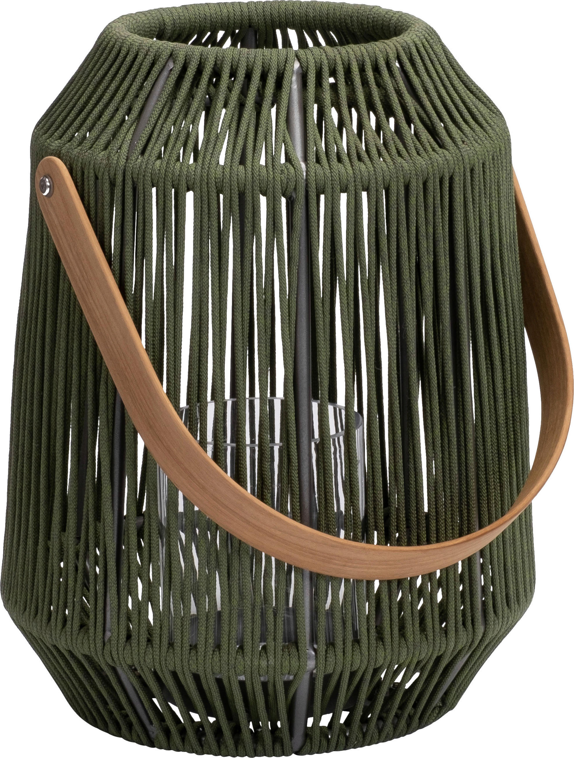 LED-LATERNE - Dunkelgrün/Anthrazit, Basics, Glas/Holz (39/50/39cm) - Stern