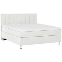 KONTINENTALSÄNG 160/200 cm  i cremefärgad  - aluminiumfärg/cremefärgad, Klassisk, metall/trä (160/200cm) - Best Price