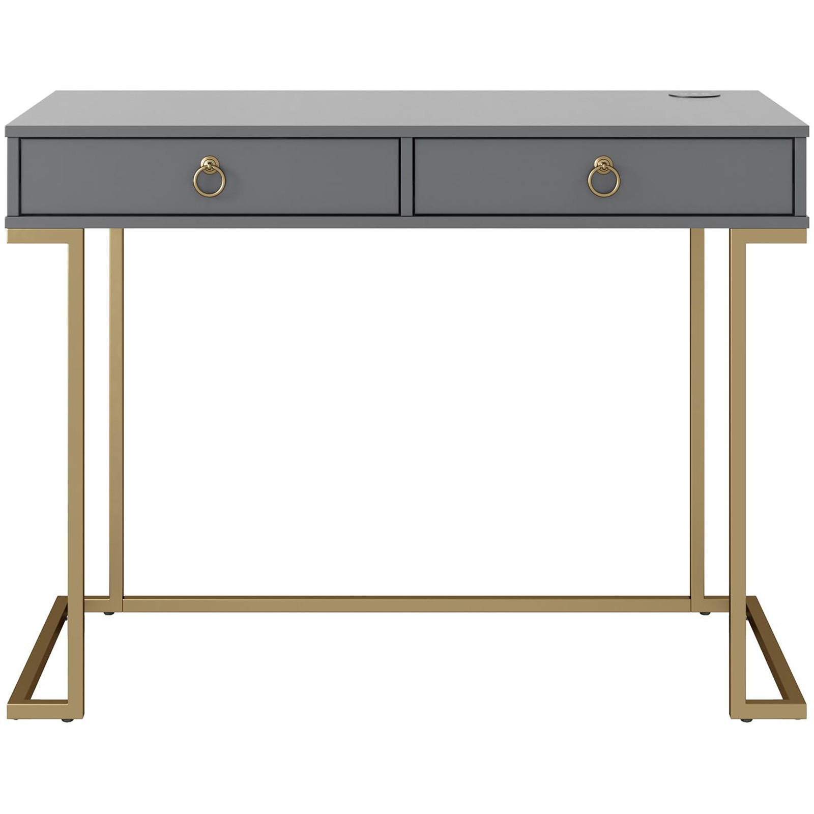 SCHREIBTISCH 106/79/50 cm  in Graphitfarben  - Goldfarben/Graphitfarben, Design, Holzwerkstoff/Metall (106/79/50cm) - MID.YOU