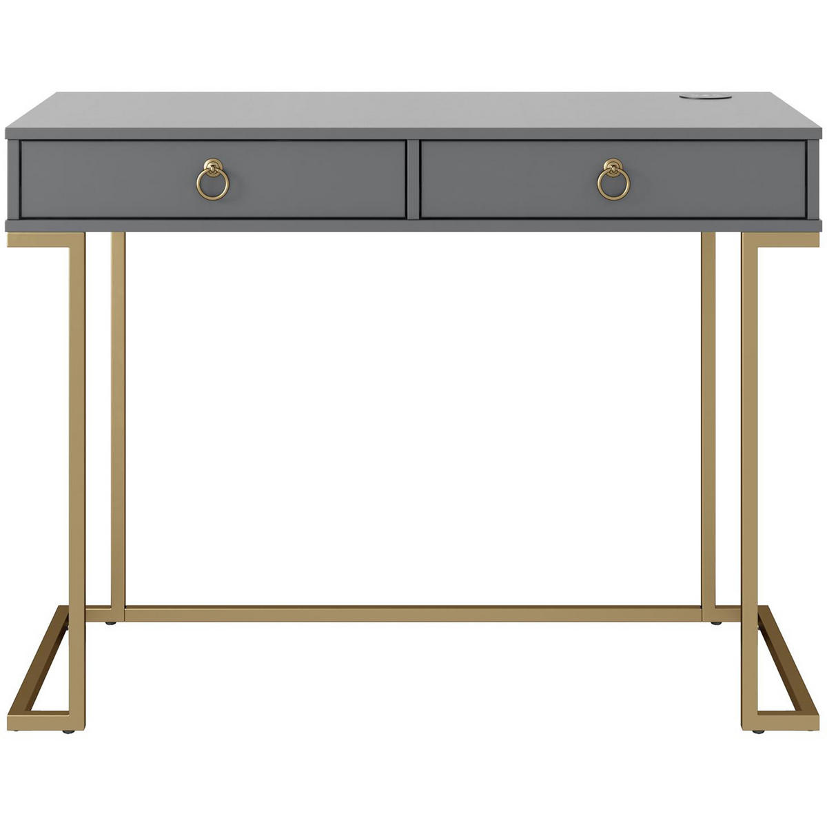 SCHREIBTISCH 106/79/50 cm  in Graphitfarben  - Goldfarben/Graphitfarben, Design, Holzwerkstoff/Metall (106/79/50cm) - MID.YOU