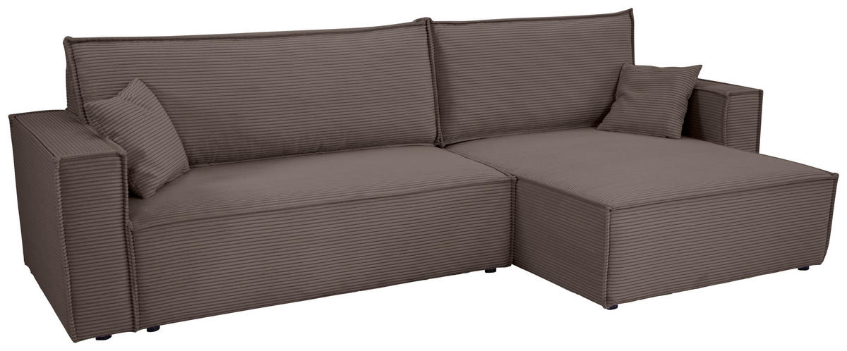 ECKSOFA Mokka Cord  - Schwarz/Mokka, Design, Textil (267/141cm) - Xora