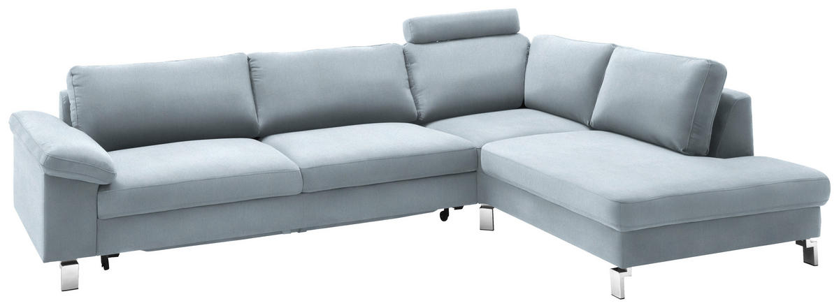 SAROKKANAPÉ textil világoskék  - krómszínű/világoskék, Design, textil/fém (281/200cm) - Pure Home Lifestyle
