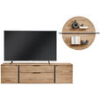 WOHNWAND  in Eichefarben  276/194/44 cm  - Eichefarben/Anthrazit, Natur, Glas/Holz (276/194/44cm) - Valnatura