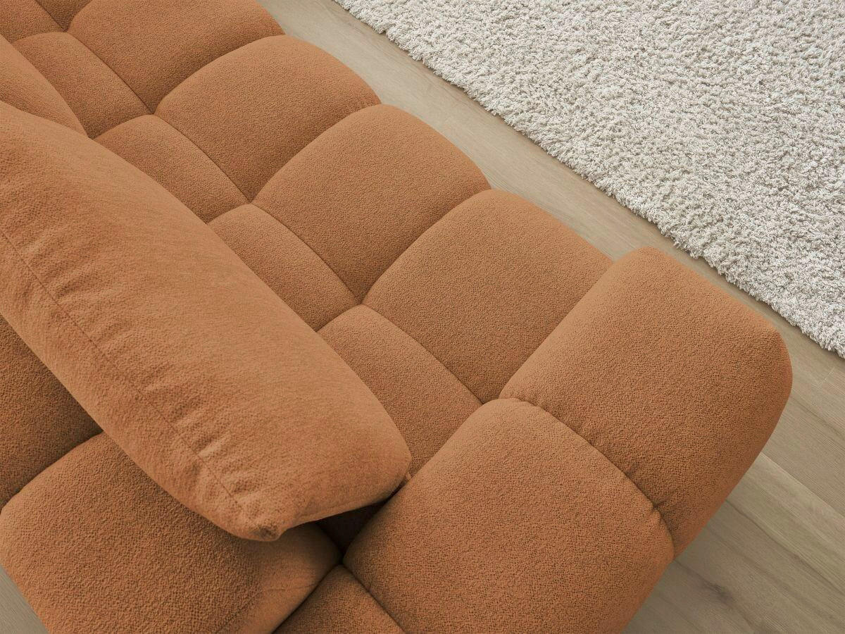 ECKSOFA Ottomane rechts  EVEREST Orange Flachgewebe  - Schwarz/Orange, MODERN, Kunststoff/Textil (352/210cm) - Livetastic