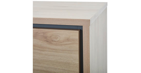 LOWBOARD META 180/56,2/40 cm 2 Schublade(n) Beimöbel erhältlich, stehend  - Eichefarben/Anthrazit, Design, Holzwerkstoff/Metall (180/56,2/40cm) - Xora