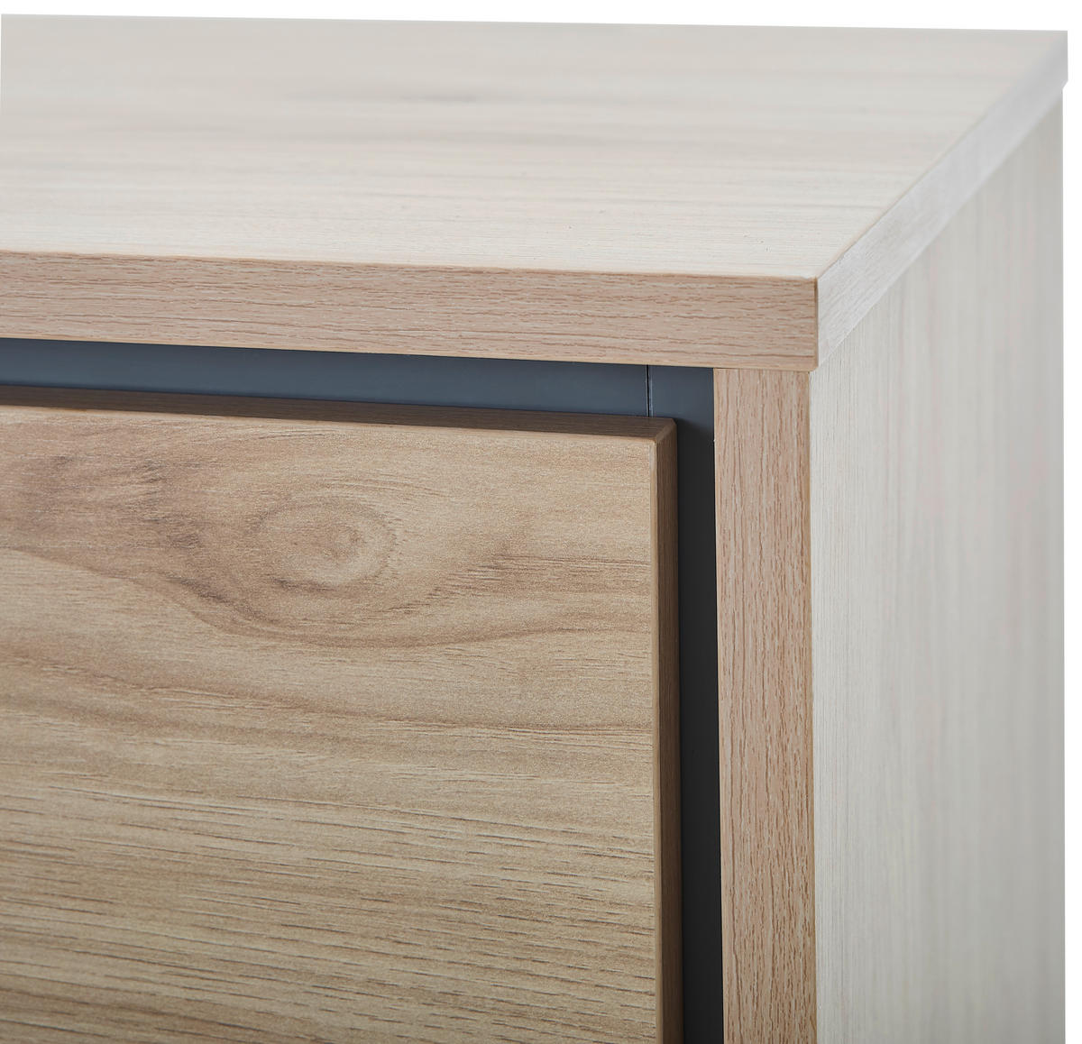 LOWBOARD META 180/56,2/40 cm 2 Schublade(n) Beimöbel erhältlich, stehend  - Eichefarben/Anthrazit, Design, Holzwerkstoff/Metall (180/56,2/40cm) - Milino