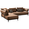 ECKSOFA Palio in Flachgewebe Honig  237/302 cm  - Schwarz/Honig, Design, Textil/Metall (237/302cm) - Dieter Knoll