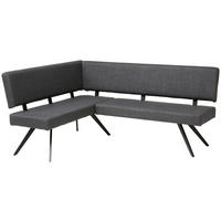 ECKBANK 150/190 cm  in Dunkelgrau  - Dunkelgrau/Schwarz, KONVENTIONELL, Textil/Metall (150/190cm) - MID.YOU