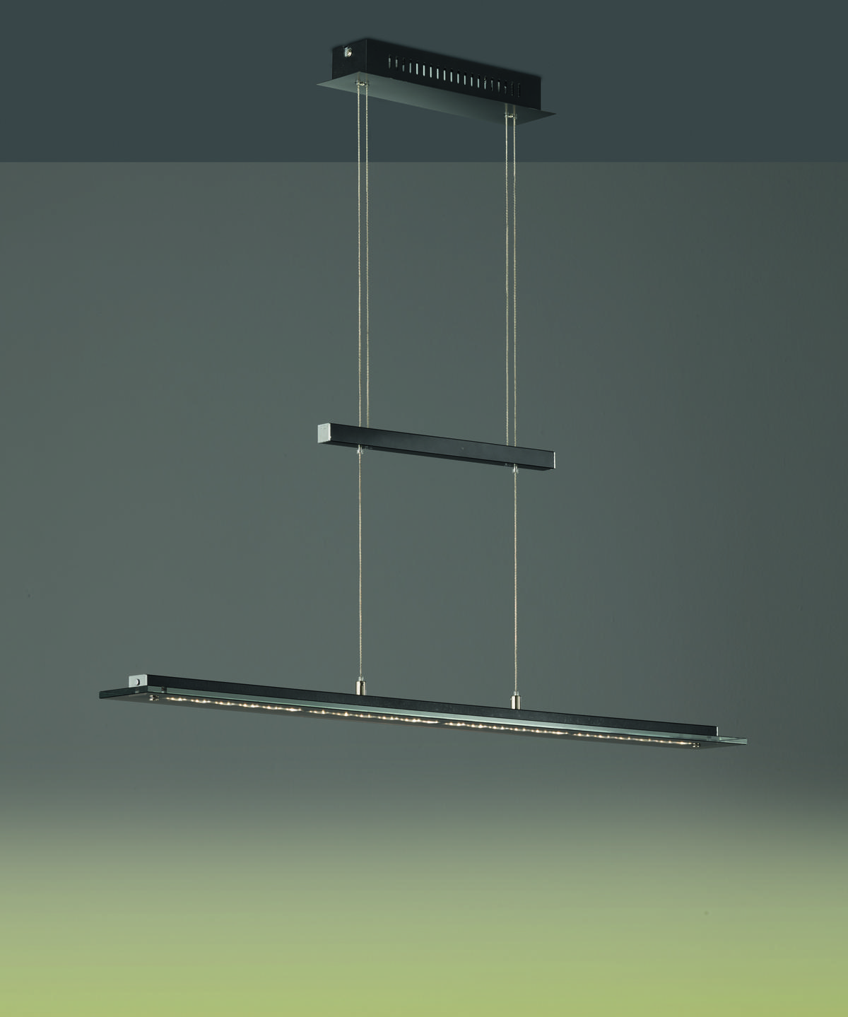 LED-HÄNGELEUCHTE 135/9/80-150 cm    - Chromfarben/Schwarz, Design, Glas/Metall (135/9/80-150cm) - Fischer & Honsel