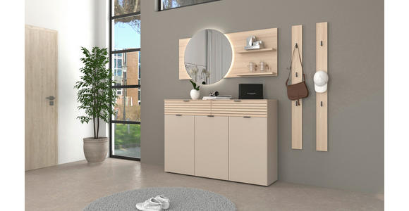 GARDEROBE 5-teilig in 210/195/38 cm - Kaschmir/Eichefarben, Design, Holzwerkstoff/Metall (210/195/38cm) - Xora