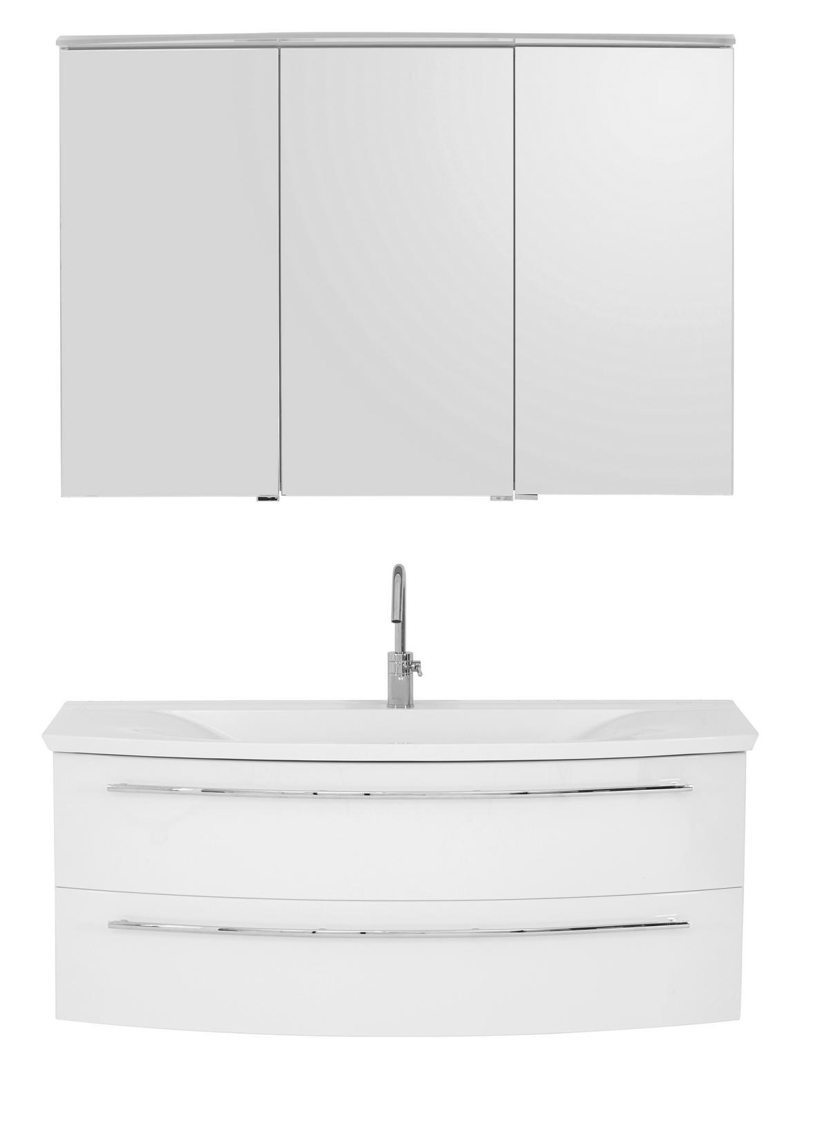 BADEZIMMER  in 120 cm  - Weiß, Design, Holzwerkstoff/Stein (120cm) - Dieter Knoll