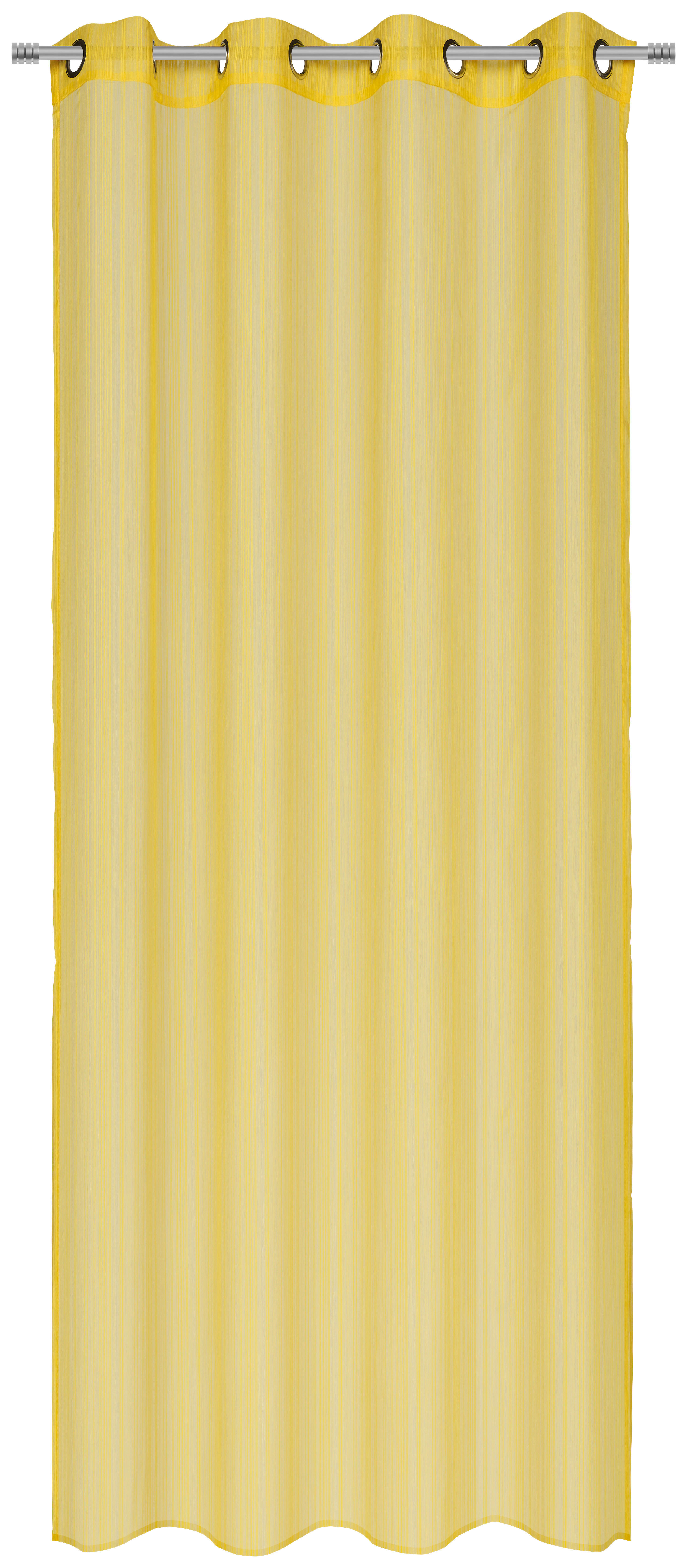 ZAVESA SA KARIKAMA žuta - žuta, Konvencionalno, tekstil (140/245cm) - Esposa