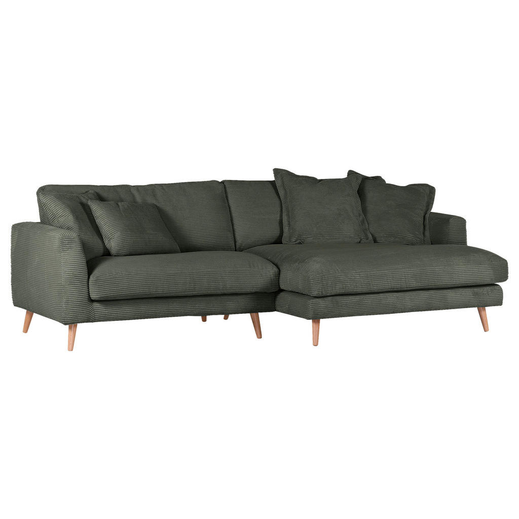 Thumbnail - Landscape Ecksofa Amaro, Dunkelgrün, Textil, 3-Sitzer, Ottomane rechts, L-Form, 270x140 cm, seitenverkehrt erhältlich, R...