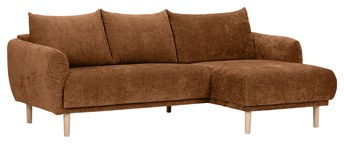 HÖRNSOFFA i flatväv rostfärgad  - bokfärgad/rostfärgad, Klassisk, trä/textil (230/144cm) - Livetastic