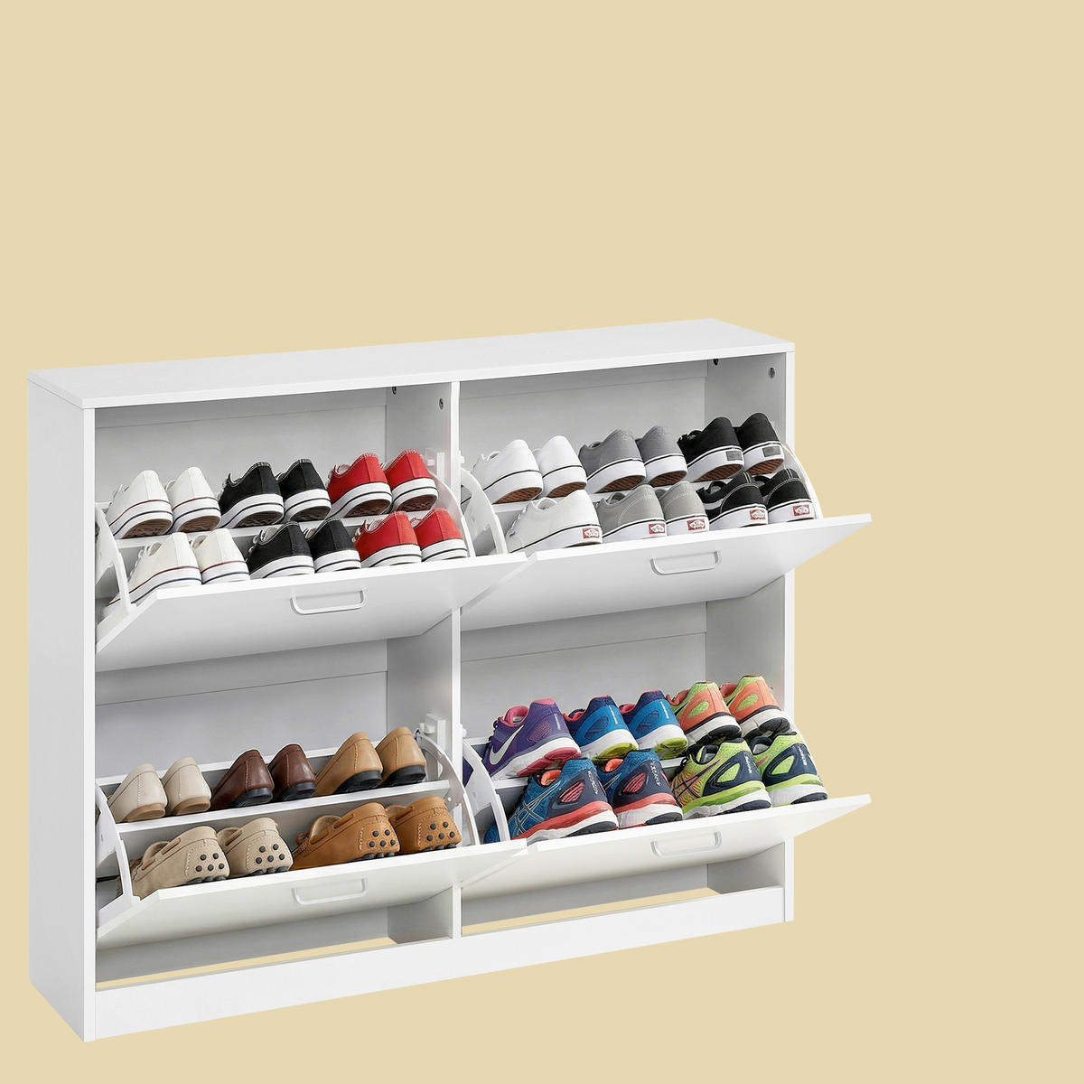 SCHUHKIPPER  in 105,5/82,7/24 cm  - Silberfarben/Weiß, Trend, Holzwerkstoff/Metall (105,5/82,7/24cm) - Boxxx