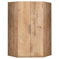 ECKSCHRANK 120/236/120 cm Eichefarben  - Chromfarben/Eichefarben, Modern, Holzwerkstoff (120/236/120cm) - MID.YOU