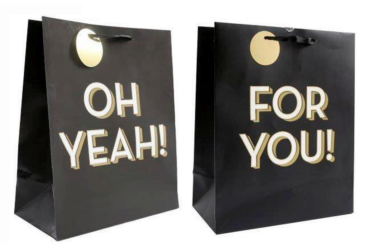 AJÁNDÉKTASAK  - fekete, Basics, papír (26,0/33,0/13,0cm)