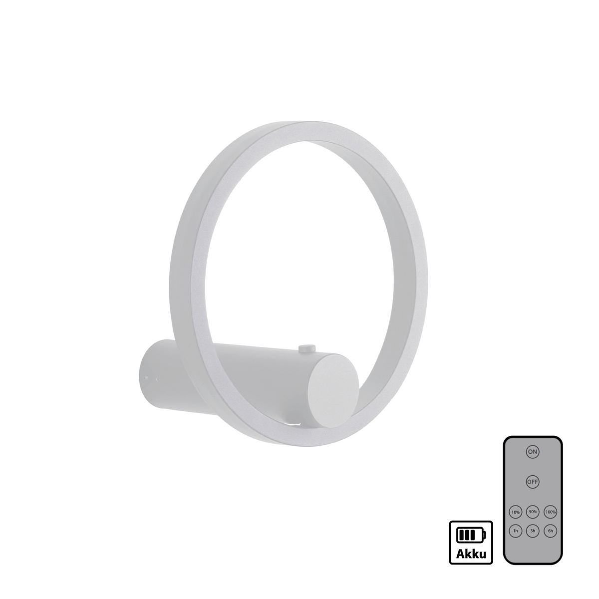 AKKU-WANDLEUCHTE 22/17,5/22 cm   - Weiß, Design, Kunststoff/Metall (22/17,5/22cm)