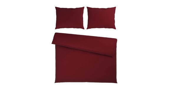 BETTWÄSCHE TANJA Satin 200/200 cm  - Weinrot, Basics, Textil (200/200cm) - Novel