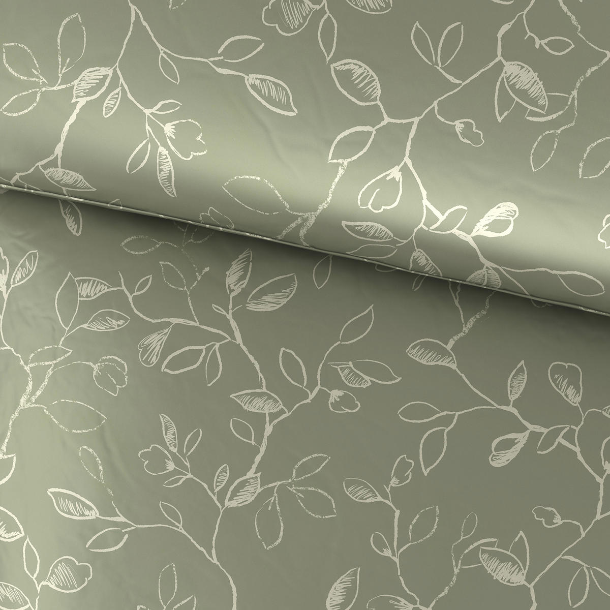 POVLEČENÍ, satén, zelená, 140/200 cm - zelená, Natur, textil (140/200cm) - Bio:Vio