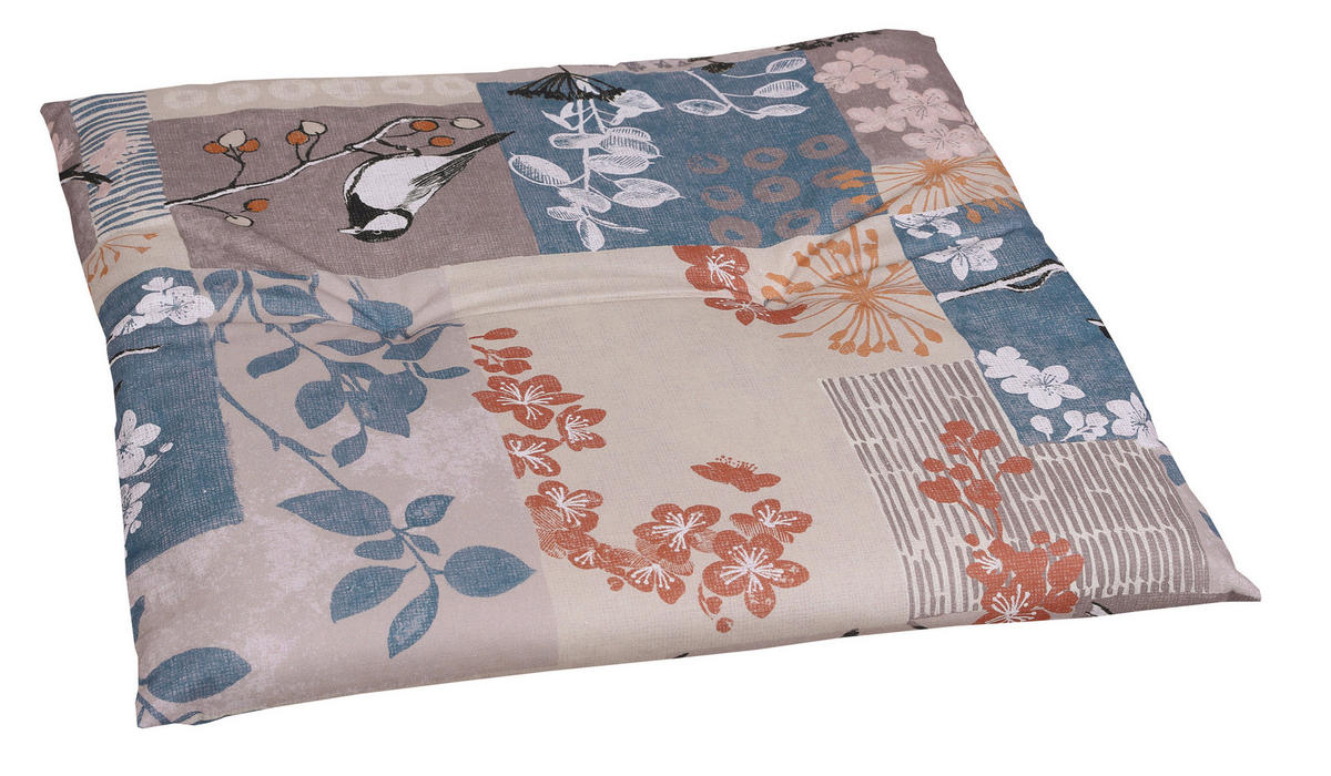 GARTENSITZKISSEN in Taupe, Blau 48/48 cm  - Taupe/Blau, Design, Textil (48/48cm)
