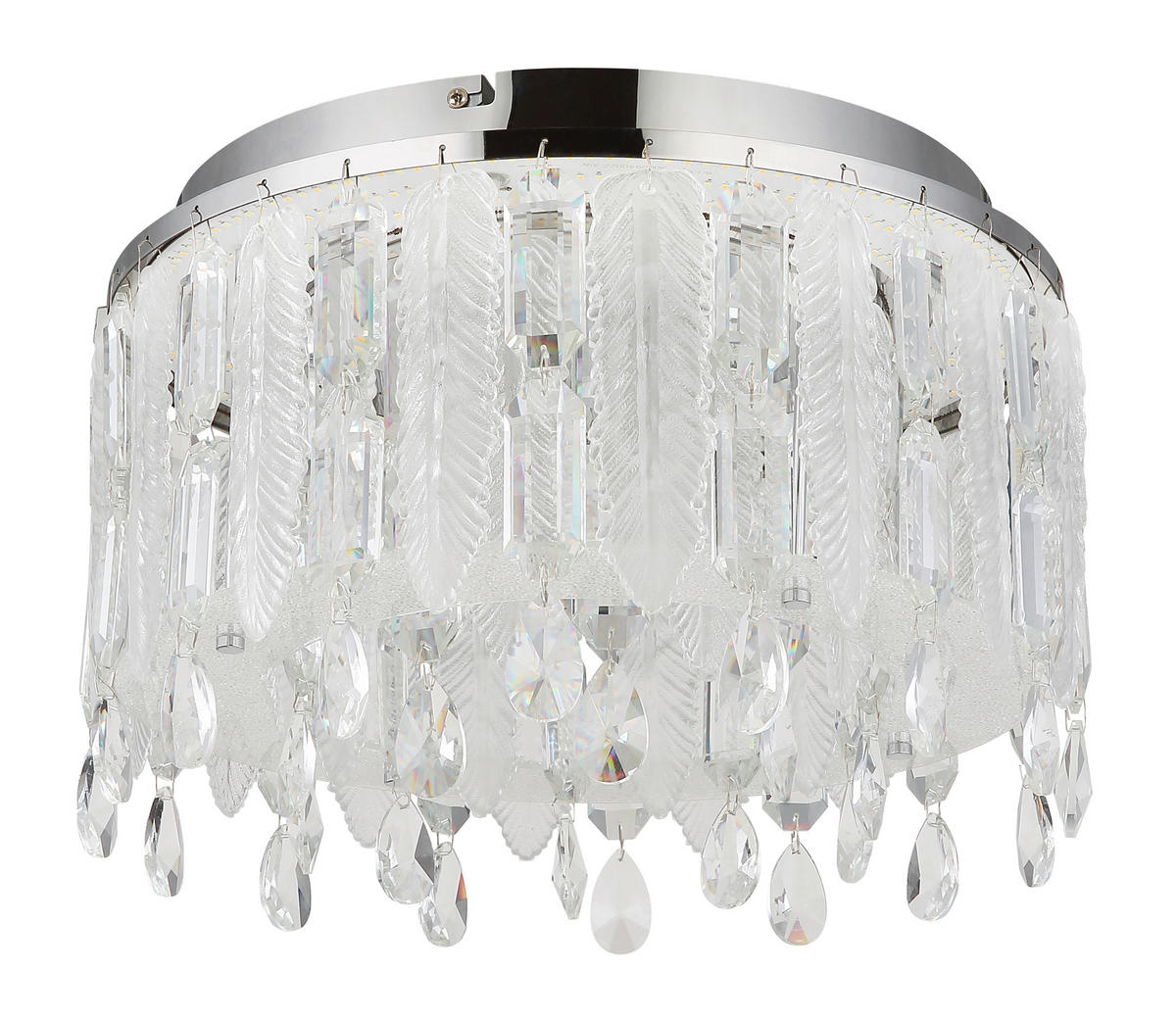 LED-TAKLAMPA 38/26 cm  - klar/kromfärg, Klassisk, metall/glas (38/26cm) - Globo