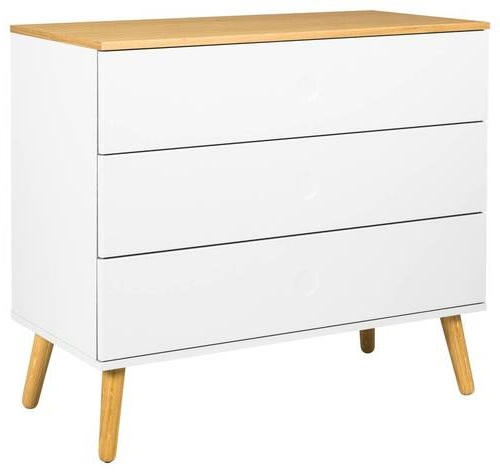 KOMMODE Dot  in 90/79/43 cm  - Eichefarben/Weiß, Design, Holzwerkstoff (90/79/43cm)