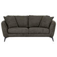 2-SITZER-SOFA  in Chenille Dunkelgrau  - Dunkelgrau/Schwarz, KONVENTIONELL, Textil/Metall (190/70/98cm) - Carryhome