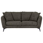 2-SITZER-SOFA in Chenille Dunkelgrau  - Dunkelgrau/Schwarz, KONVENTIONELL, Textil/Metall (190/70/98cm) - Carryhome
