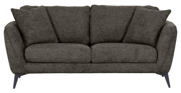 2-SITZER-SOFA  in Chenille Dunkelgrau  - Dunkelgrau/Schwarz, KONVENTIONELL, Textil/Metall (190/70/98cm) - Carryhome