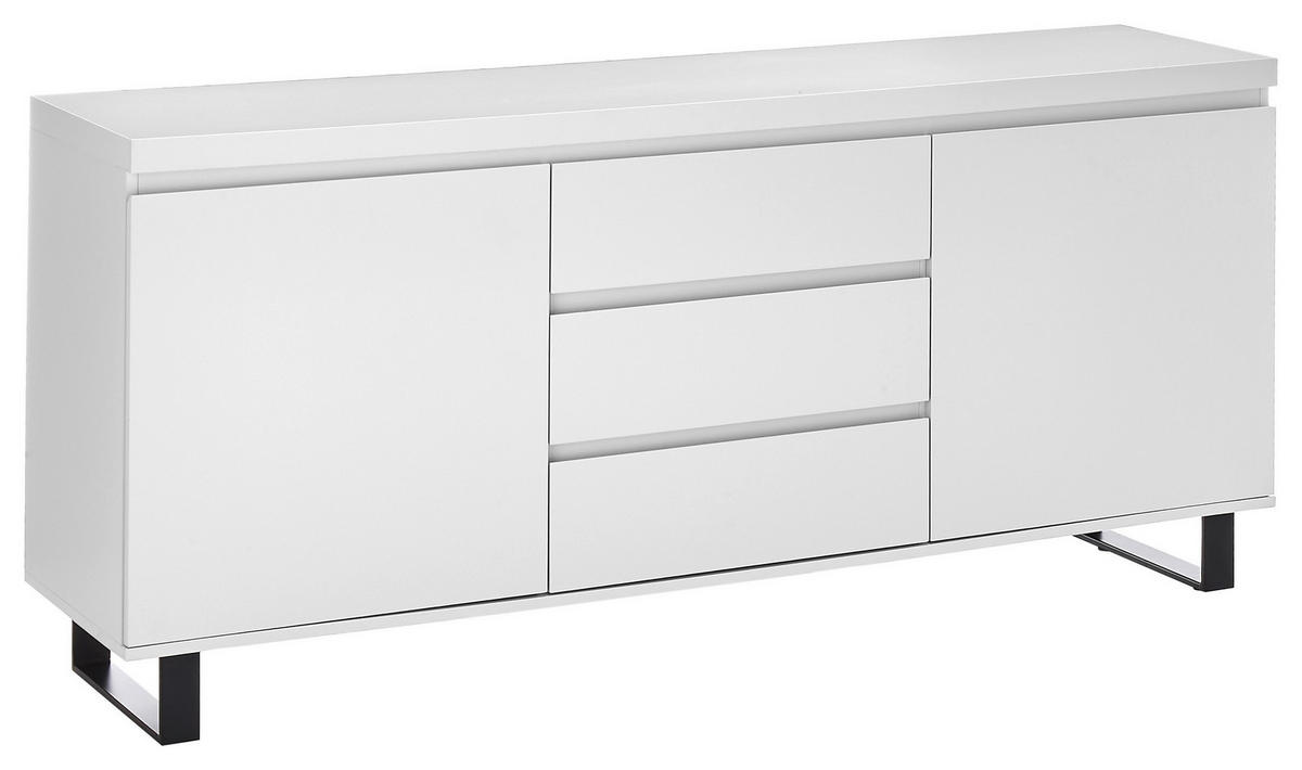 SIDEBOARD Austin  in 166/74/40 cm  - Schwarz/Weiß, Basics, Holzwerkstoff/Metall (166/74/40cm)