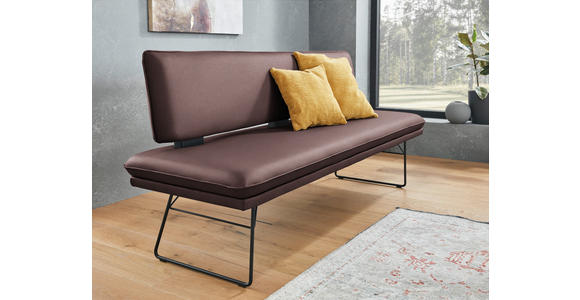 SITZBANK in Metall, Textil Schwarz, Dunkelbraun  - Dunkelbraun/Schwarz, Design, Textil/Metall (195/91/65cm) - Dieter Knoll