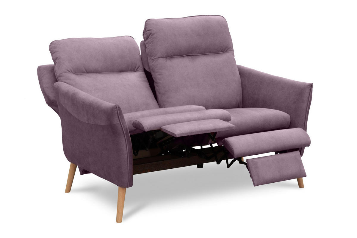 2-SITZER-SOFA  in Mikrofaser Rosa Skandinavisch, Modern  - Buchefarben/Rosa, Design, Holz/Textil (145/110/92cm) - Livetastic