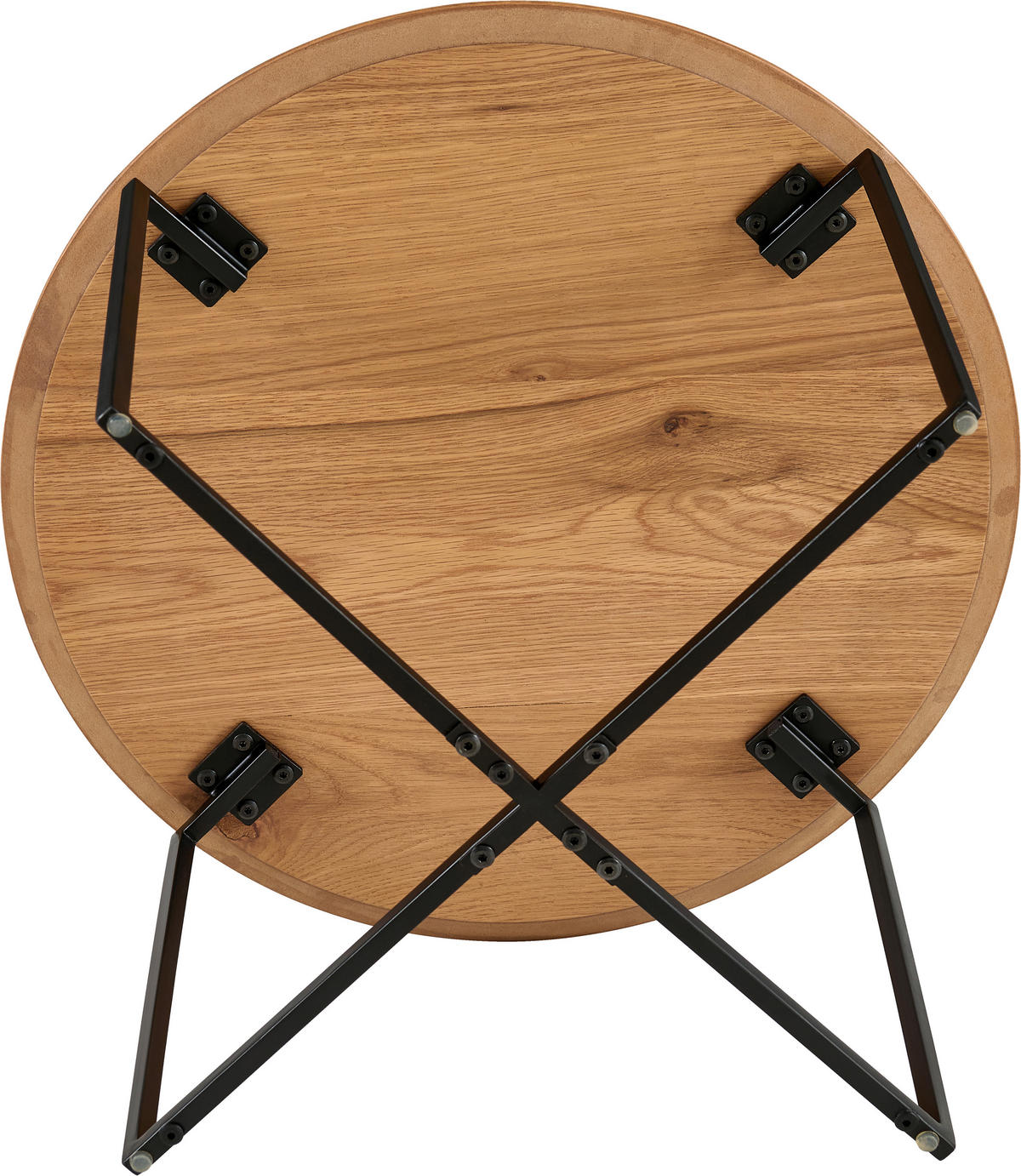 COUCHTISCHSET Eiche furniert 80/60/80/60/43/39 cm rund Schwarz, Eichefarben  - Eichefarben/Schwarz, Design, Holz/Holzwerkstoff (80/60/80/60/43/39cm) - Carryhome