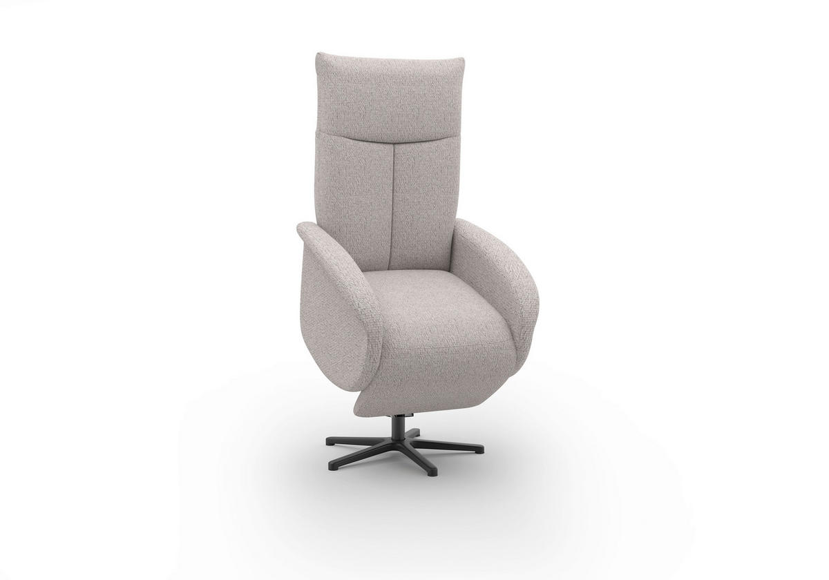 RELAXSESSEL Textil Silberfarben  - Silberfarben/Schwarz, Konventionell, Textil/Metall (75/112/82cm) - Sit & More