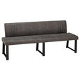 SITZBANK 200/86/60 cm  in Schwarz, Dunkelgrau  - Dunkelgrau/Schwarz, Design, Textil/Metall (200/86/60cm) - Venda