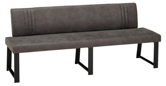 SITZBANK 200/86/60 cm  in Schwarz, Dunkelgrau  - Dunkelgrau/Schwarz, Design, Textil/Metall (200/86/60cm) - Venda