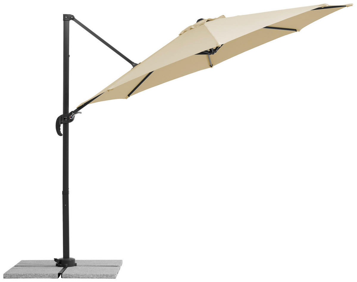 BOČNÍ SLUNEČNÍK 352/244/300 cm - přírodní barvy/antracitová, Basics, kov/textil (352/244/300cm)
