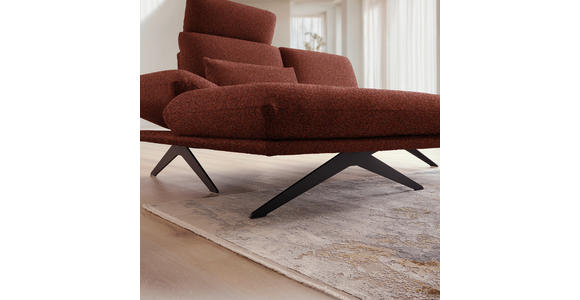 ECKSOFA  in Flachgewebe Rotorange  155/234 cm  - Rotorange/Schwarz, Design, Textil/Metall (155/234cm) - Dieter Knoll