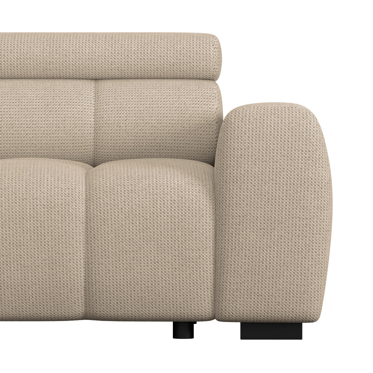 ECKSOFA Beige Webstoff  - Beige/Schwarz, Trend, Kunststoff/Textil (168/285cm) - Livetastic