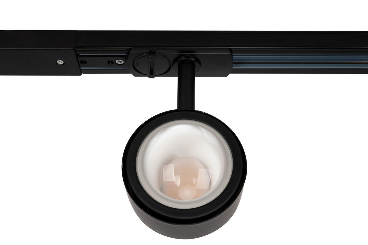 LED-STRAHLER Puk Track 204/8/15,5 cm   - Schwarz, Design, Metall (204/8/15,5cm) - Novel