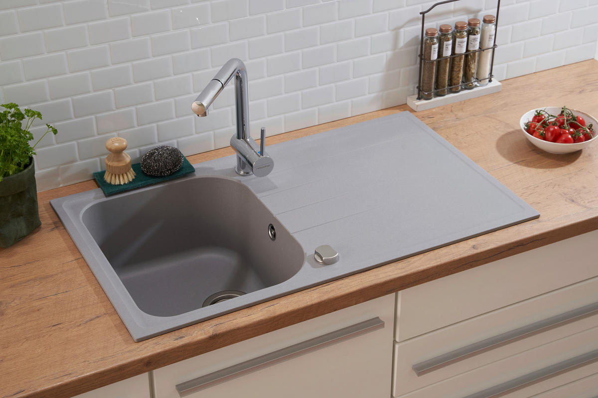 SPÜLE 1725ORLANDO86X50G  - Grau, Trend, Stein (86/20,9/50cm) - Respekta