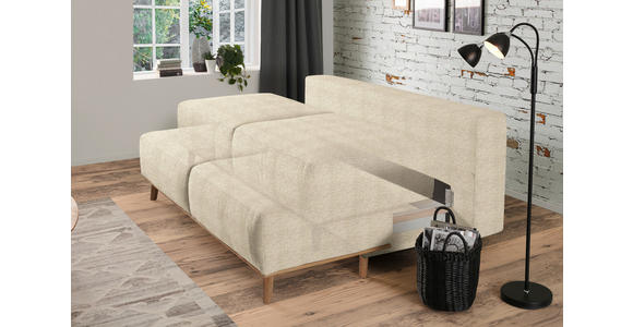 BOXSPRINGSOFA Carla  mit Stoffauswahl, Rücken echt Beige  - Beige, Design, Holz/Textil (203/97/107cm) - Dieter Knoll